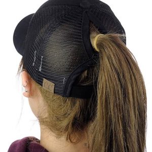 Messy Bun Black Baseball Hat